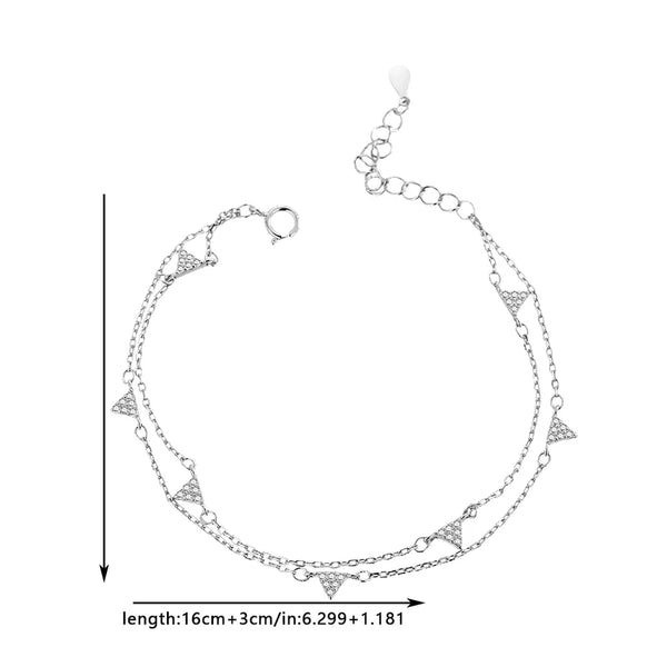 Chain Zircon Bangle Bracelet | 925 Sterling Silver