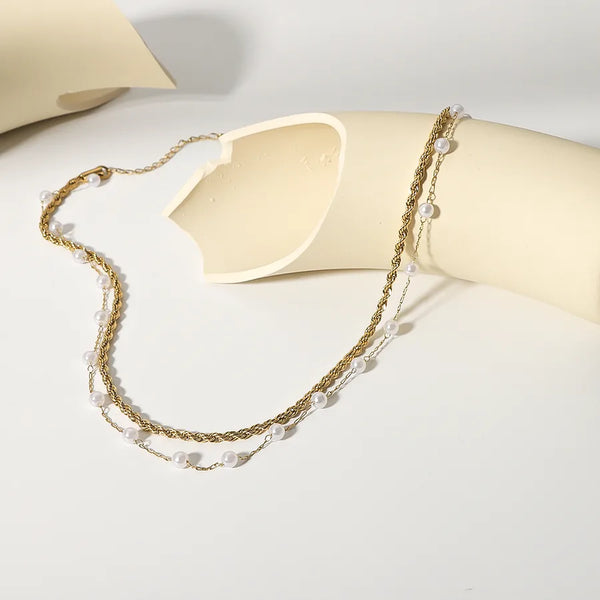 Artificial Pearl Necklace | Stainless Steel
