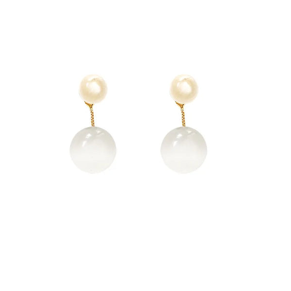 Floral Artificial Pearl Earrings | Copper