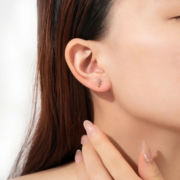 Gold Stud Earrings | 925 Sterling Silver