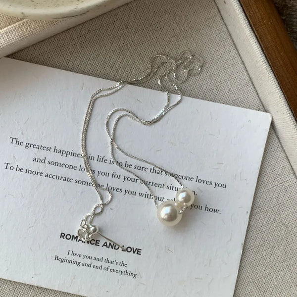 Vintage Pearl Pendant Necklace | 925 Sterling Silver