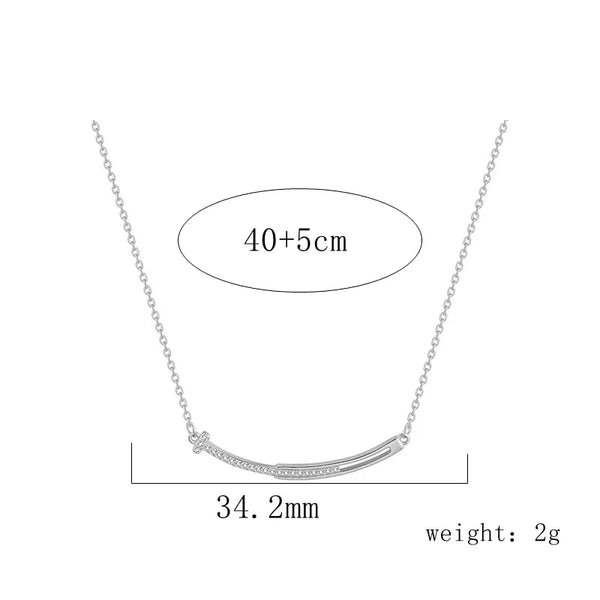 Lines Zircon Necklace | 925 Sterling Silver