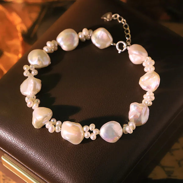 Freshwater Pearl Bangle Bracelet | 925 Sterling Silver