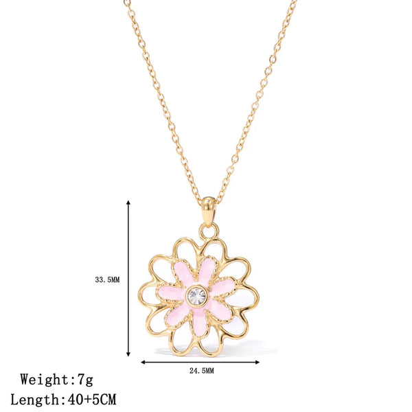 Flower Floral Necklace | Stainless Steel