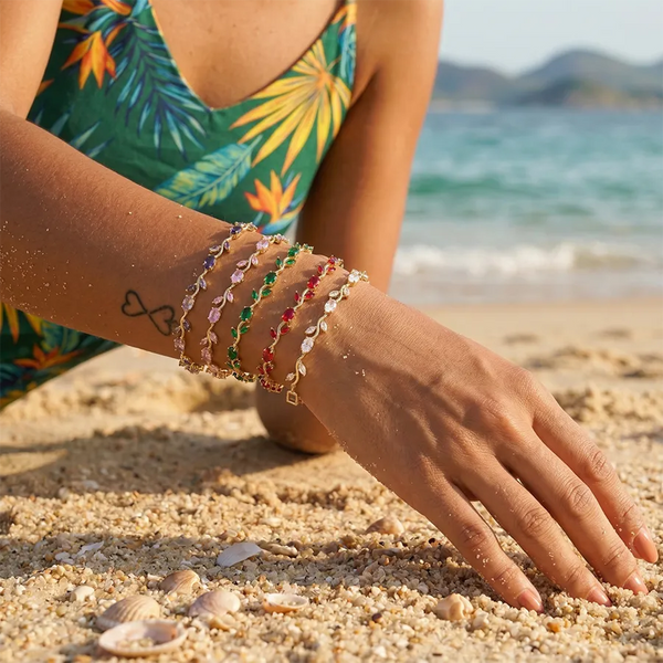 Gold-Plated Floral Bracelet | Brass