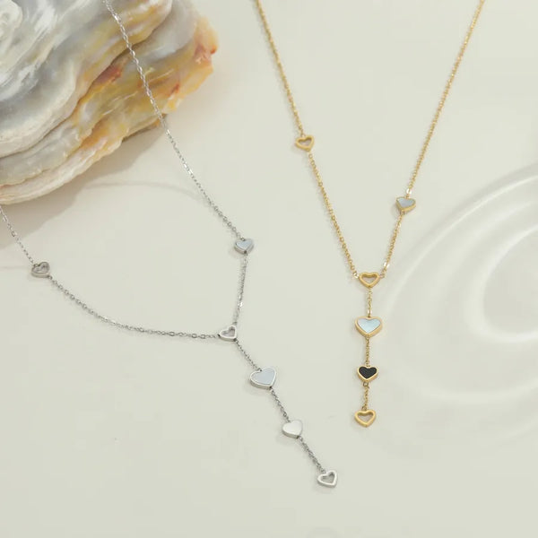 Long Heart Necklace | Stainless Steel