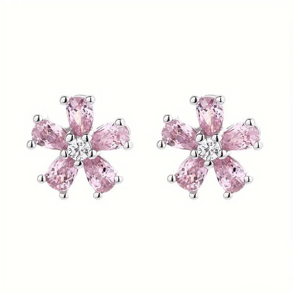 Pink Stud Earrings | 925 Sterling Silver