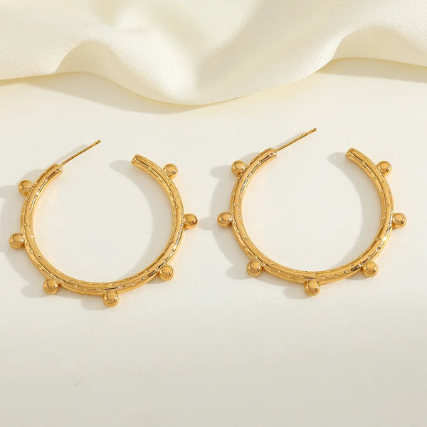 Gold-Plated Geometric Stud Earrings | Stainless Steel