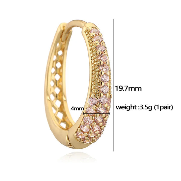 Gold-Plated Zircon Earrings | Copper