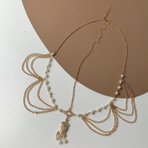 Geometric Artificial Pearl Headband | Alloy