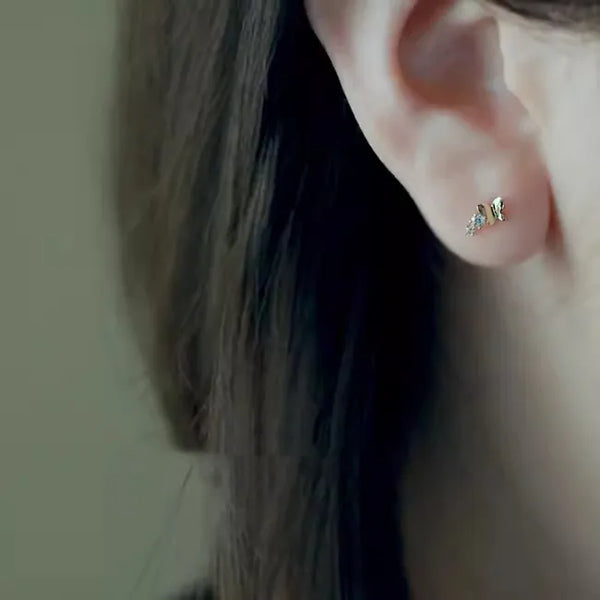 Real Butterfly Stud Earrings | 925 Sterling Silver