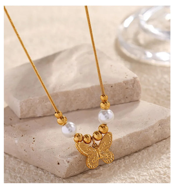 Snake Butterfly Necklace | Stainless Steel
