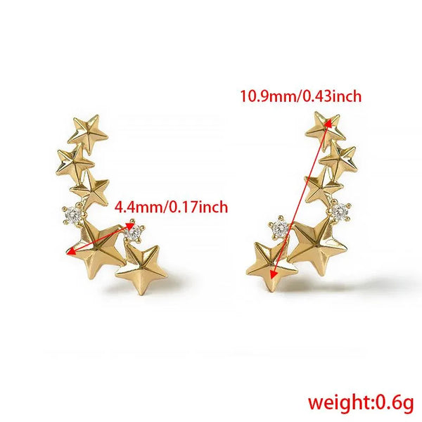 Zircon Celestial Stud Earrings | 925 Sterling Silver