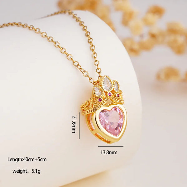 Heart Crown Necklace | Stainless Steel