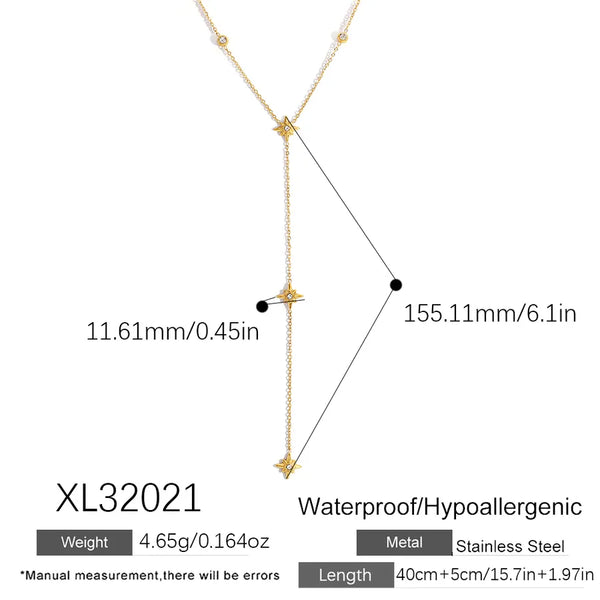 Rhinestone Celestial Necklace | Stainless Steel