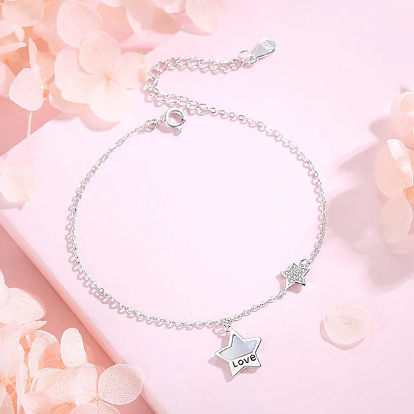 Star Heart Bracelet | 925 Sterling Silver