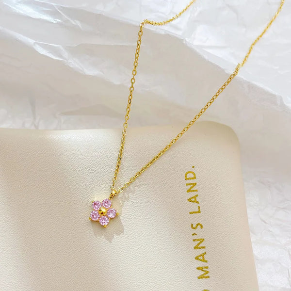 Floral Pendant Necklace | Stainless Steel