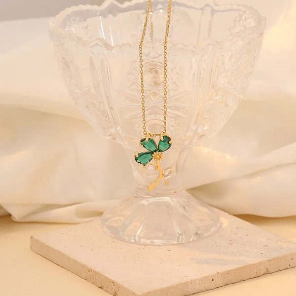 Floral Pendant Necklace | Stainless Steel