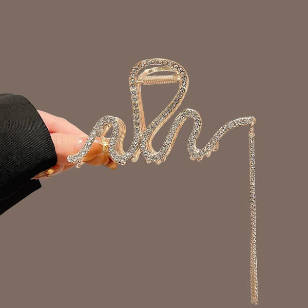 Tassel Rhinestone Hair Claw Hair Clip | Alloy