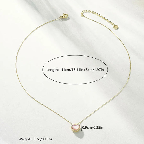 White Heart Pendant Necklace | Stainless Steel