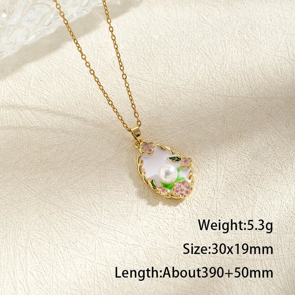 Cross Artificial Pearl Pendant Necklace | Stainless Steel