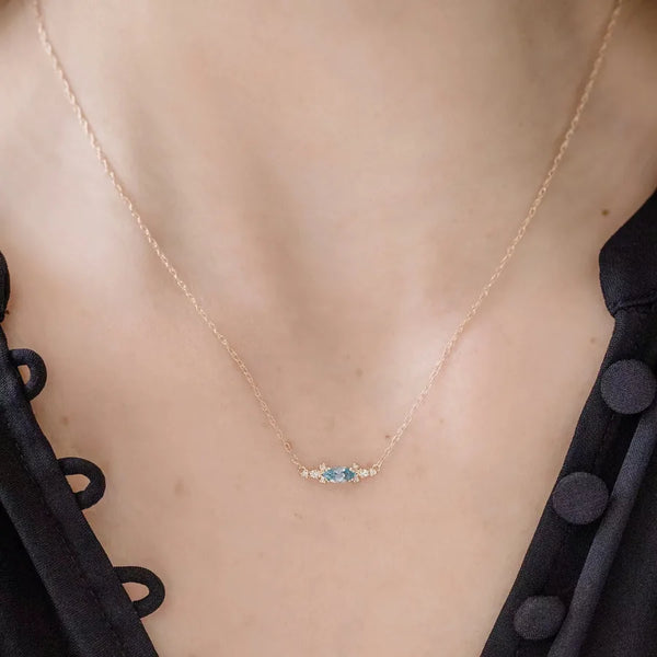 Blue Pendant Necklace | Sterling Silver