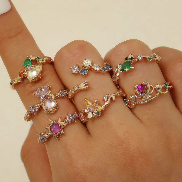 Geometric Floral Ring | Copper