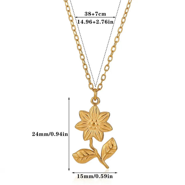 Floral Necklace | Stainless Steel