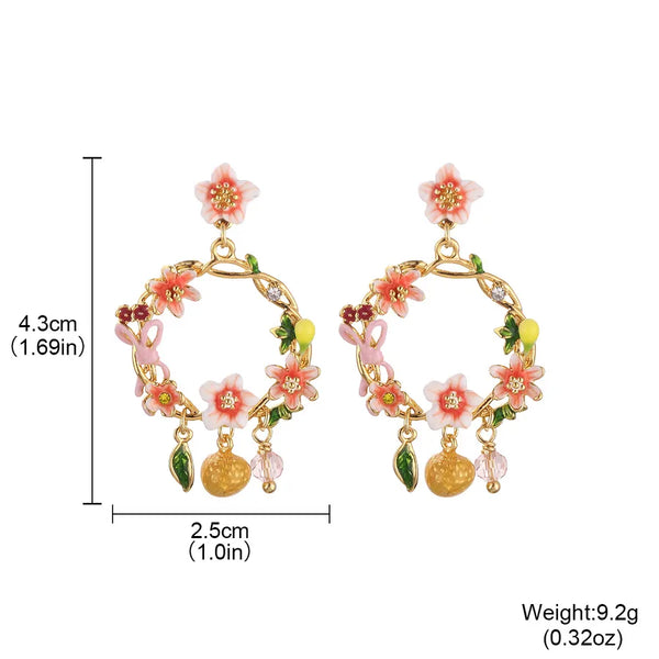 Gold-Plated Floral Drop Earrings | 925 Sterling Silver