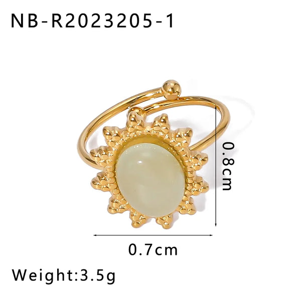 Natural Stone Ring | Stainless Steel