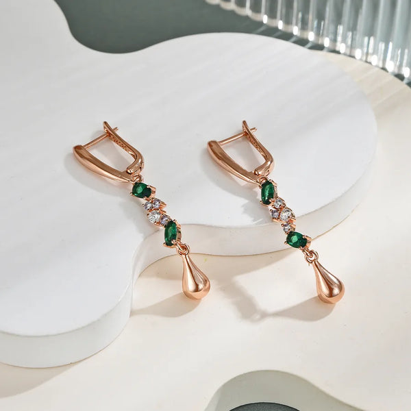 Zircon Drop Earrings | Copper