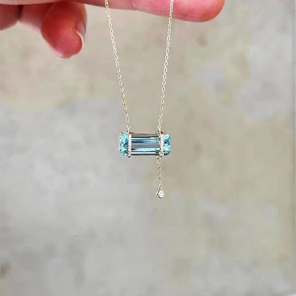 Silver-Plated Geometric Pendant Necklace | Copper