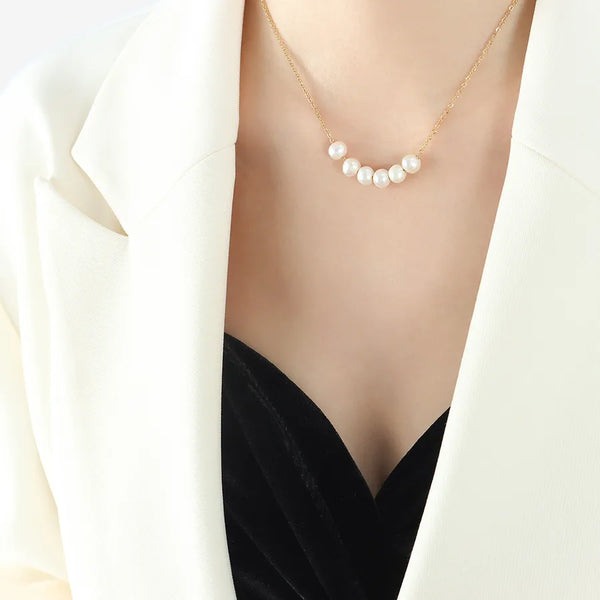 Freshwater Pearl Necklace | Stainless Steel
