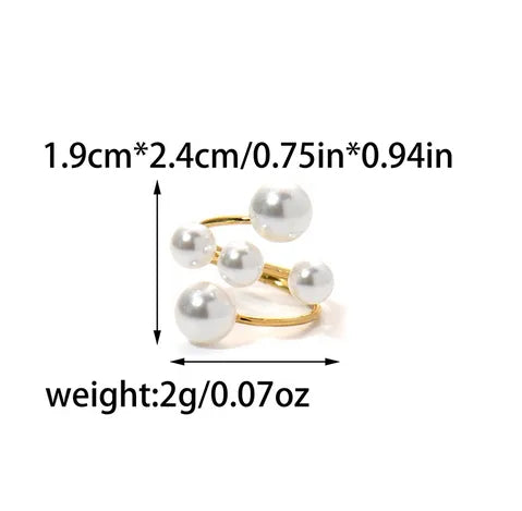 White Artificial Pearl Ring | Stainless Steel