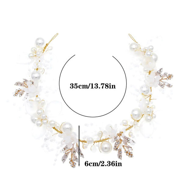 White Floral Headband | Alloy