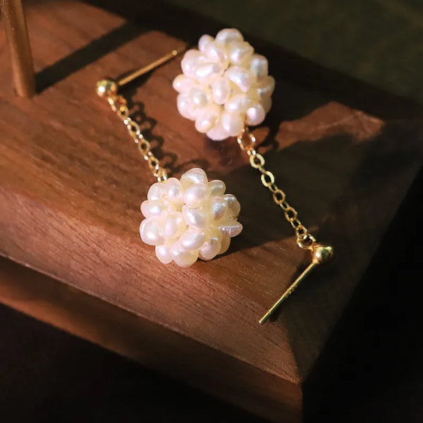 White Freshwater Pearl Stud Earrings | 925 Sterling Silver