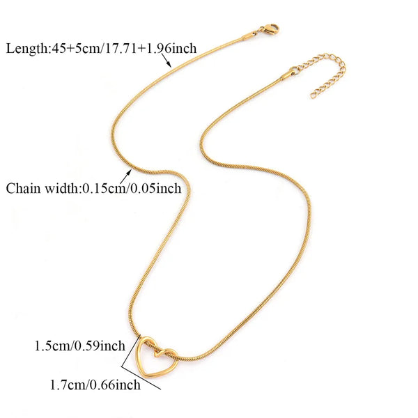 Snake Chain Pendant Necklace | Stainless Steel