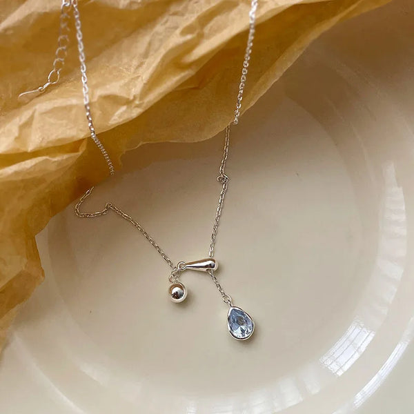 Blue Zircon Pendant Necklace | 925 Sterling Silver