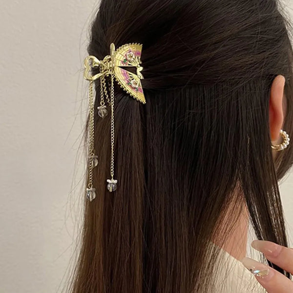 Tassel Floral Hair Clip | Zinc Alloy