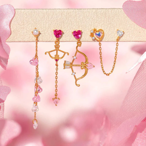 Gold-Plated Heart Drop Earrings | Copper
