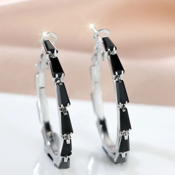 Zircon Hoop Earrings | Copper