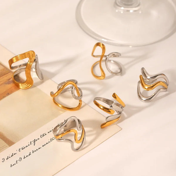Exaggerated Gold-Plated Ring | Stainless Steel