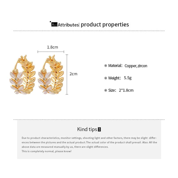 Cute Leaf Earrings | Copper