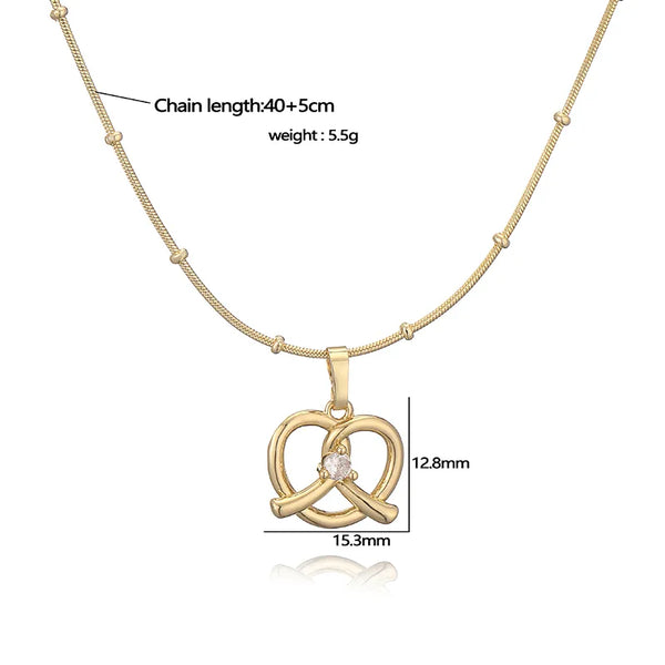 Gold Heart Pendant Necklace | Copper