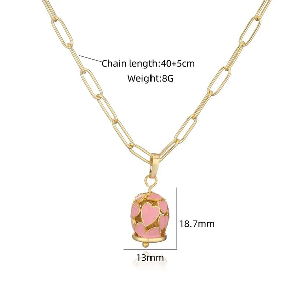 Blue Heart Pendant Necklace | Copper