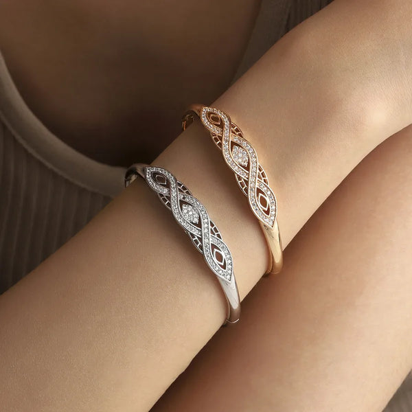 Green Zircon Bangle | Copper