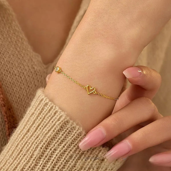 Sterling Heart Bracelet | 925 Sterling Silver