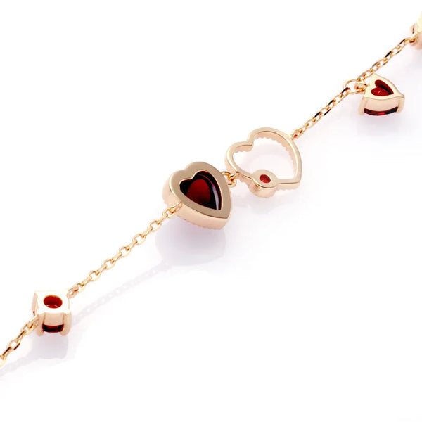 Red Heart Bracelet | 925 Sterling Silver