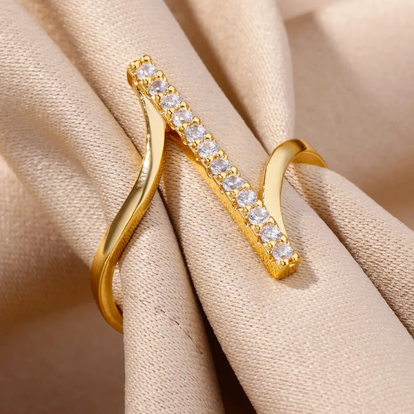 Vertical Zircon Ring | Copper