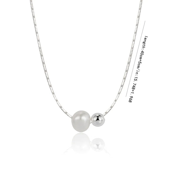 Artificial Pearl Pendant Necklace | 925 Sterling Silver